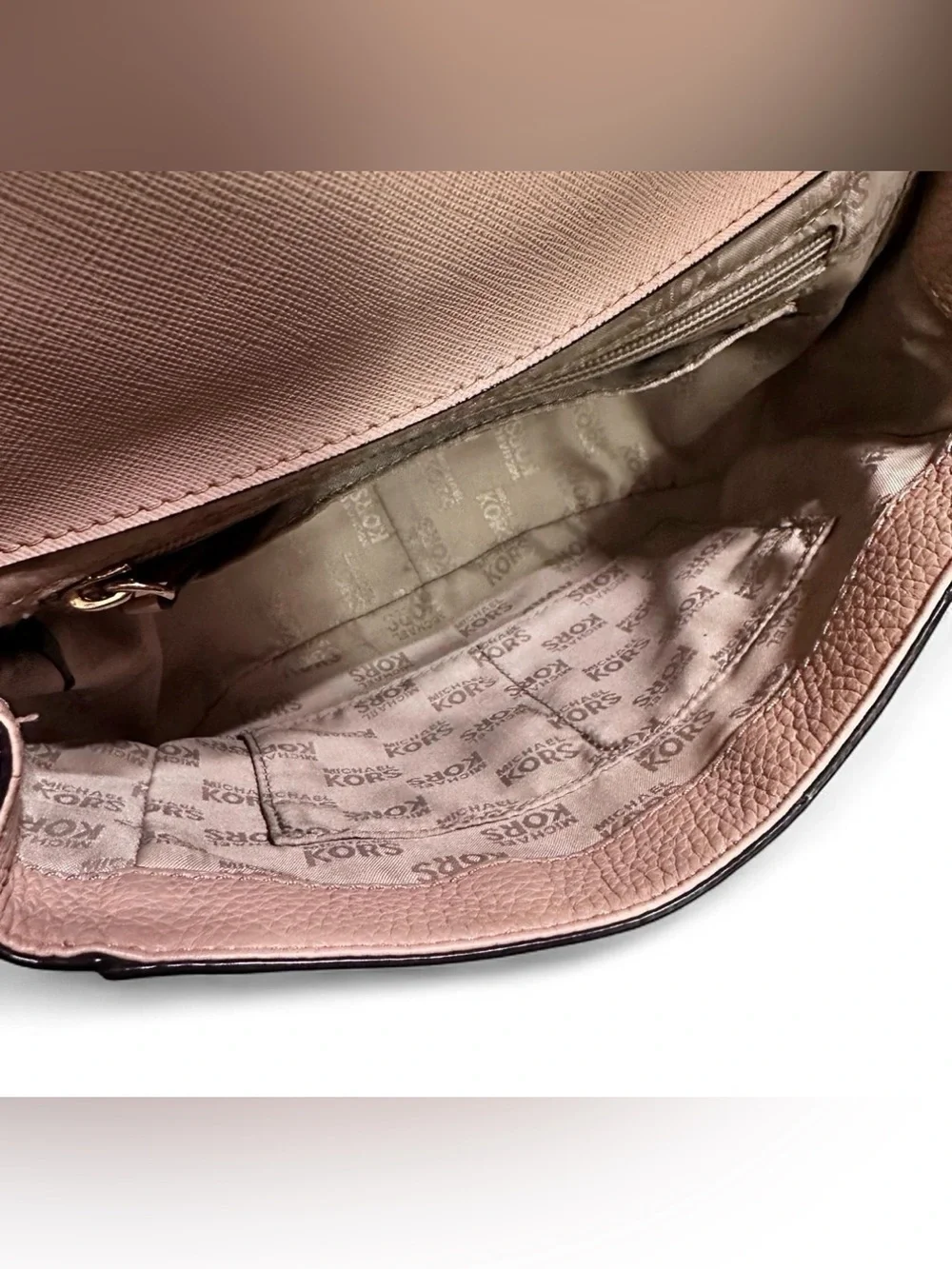 MICHAEL Michael Kors Blush Pink Pebbled Leather Chain Crossbody